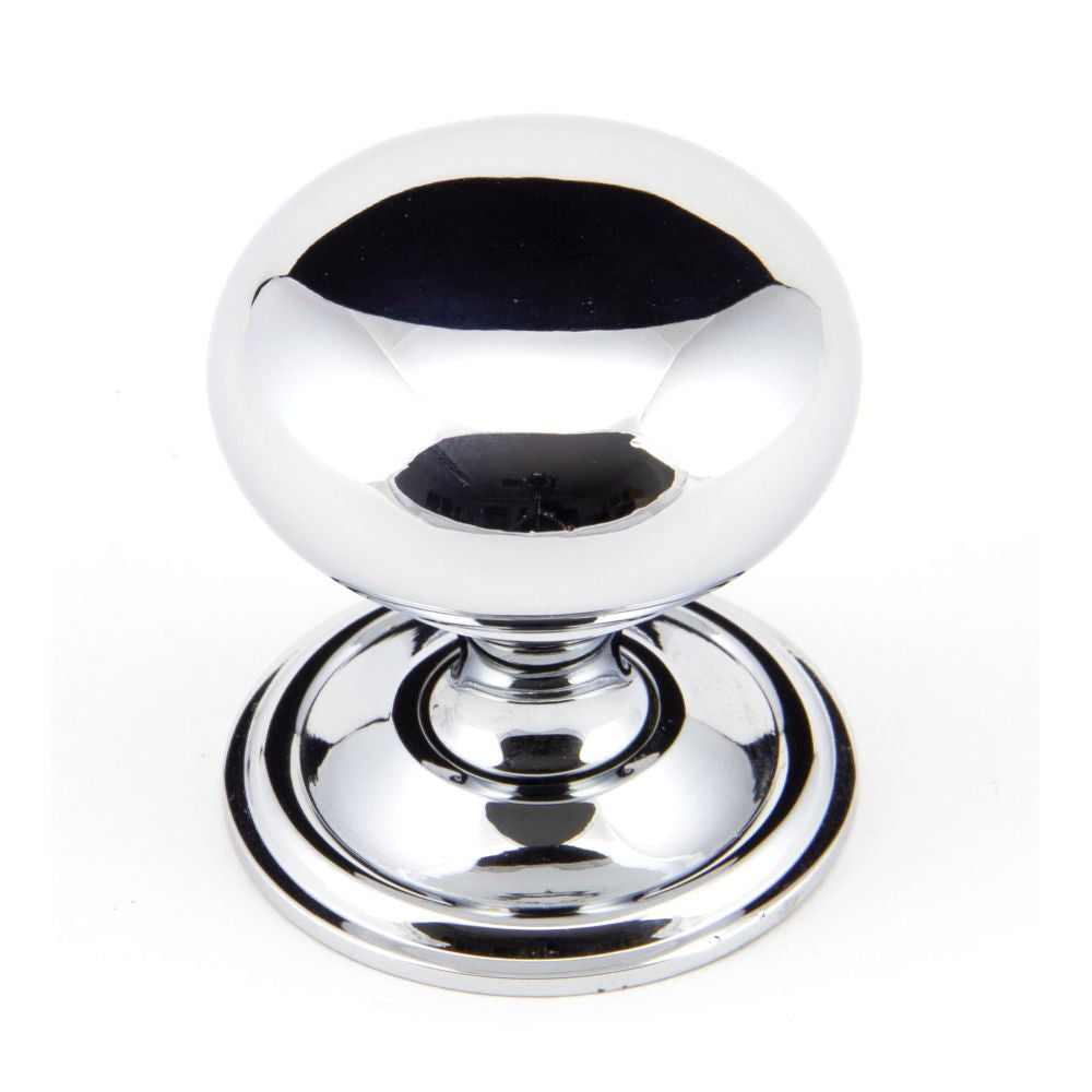 This is an image showing From The Anvil - Polished Chrome Mushroom Cabinet Knob 38mm available from T.H Wiggans Architectural Ironmongery in Kendal, quick delivery and discounted prices