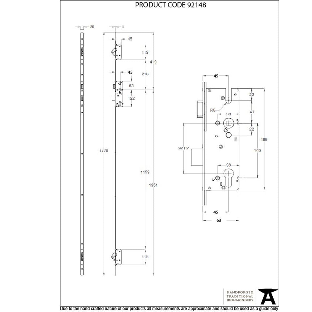 This is an image showing From The Anvil - BZP Winkhaus 1.77m AV2 RH Heritage Lock 45mmBS available from T.H Wiggans Architectural Ironmongery in Kendal, quick delivery and discounted prices