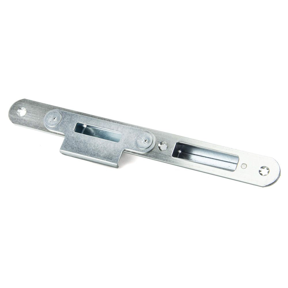 This is an image showing From The Anvil - BZP Winkhaus Centre Latch Keep RH 44mm Door available from T.H Wiggans Architectural Ironmongery in Kendal, quick delivery and discounted prices