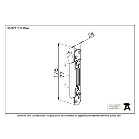 This is an image showing From The Anvil - BZP Winkhaus Heritage Hook Strike Keep 44mm Door available from T.H Wiggans Architectural Ironmongery in Kendal, quick delivery and discounted prices