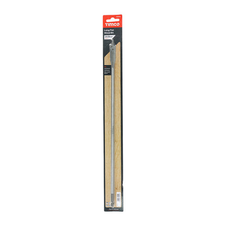 This is an image showing TIMCO Long Flat Wood Bit - 14.0 x 400 - 1 Each Blister Pack available from T.H Wiggans Ironmongery in Kendal, quick delivery at discounted prices.