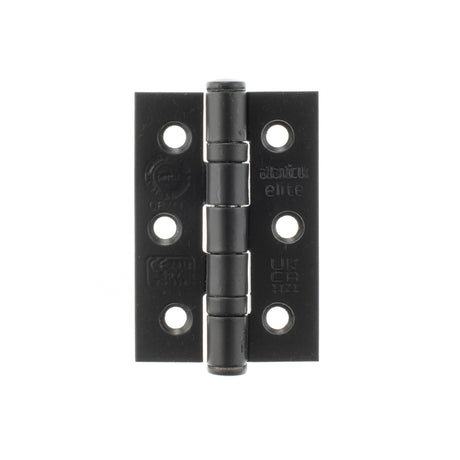 This is an image of Atlantic CE FIRE RATED Ball Bearing Hinges 3" x 2" x 2mm - Matt Black available to order from T.H Wiggans Architectural Ironmongery in Kendal.