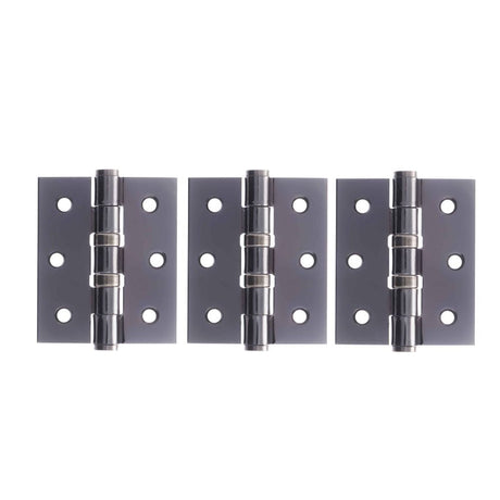 This is an image of Atlantic Ball Bearing Hinges 3" x 2.5" x 2.5mm set of 3 - Black Nickel available to order from T.H Wiggans Architectural Ironmongery in Kendal