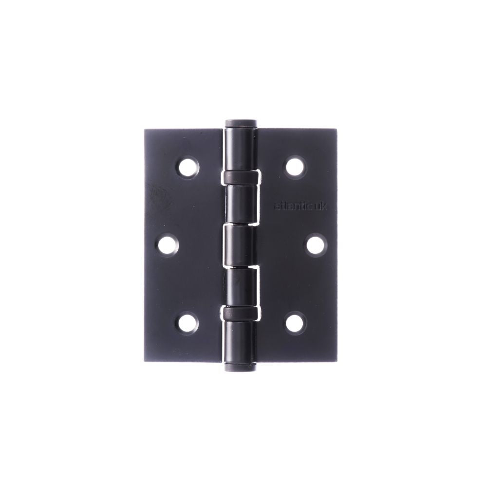 This is an image of Atlantic Ball Bearing Hinges 3" x 2.5" x 2.5mm - Matt Black available to order from T.H Wiggans Architectural Ironmongery in Kendal.