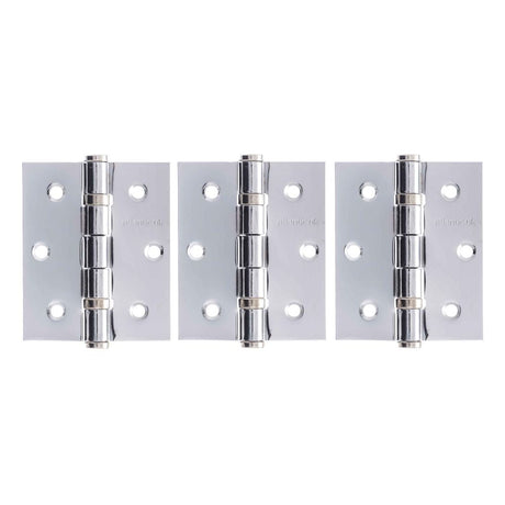 This is an image of Atlantic Ball Bearing Hinges 3" x 2.5" x 2.5mm set of 3 - Polished Chrome available to order from T.H Wiggans Architectural Ironmongery in Kendal