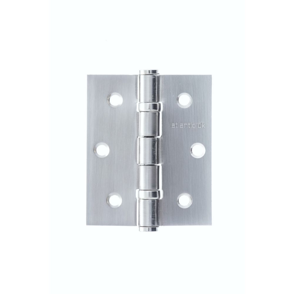 This is an image of Atlantic Ball Bearing Hinges 3" x 2.5" x 2.5mm - Satin Chrome available to order from T.H Wiggans Architectural Ironmongery in Kendal.