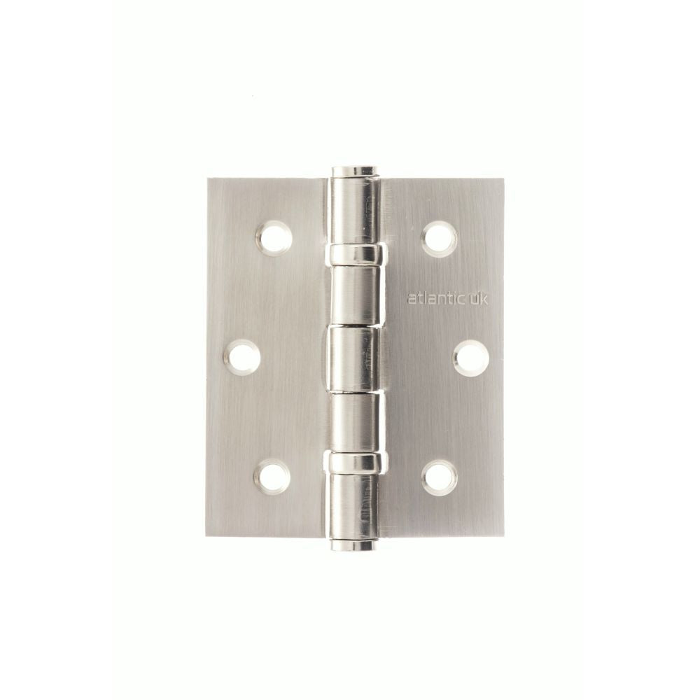 This is an image of Atlantic Ball Bearing Hinges 3" x 2.5" x 2.5mm - Satin Nickel available to order from T.H Wiggans Architectural Ironmongery in Kendal.