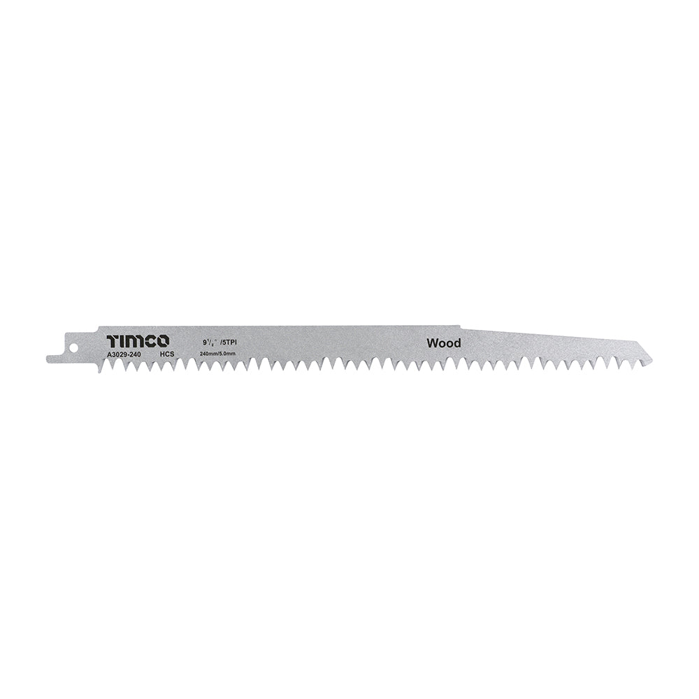 This is an image showing TIMCO Reciprocating Saw Blades - Wood Cutting - High Carbon Steel - S1531L - 5 Pieces Pack available from T.H Wiggans Ironmongery in Kendal, quick delivery at discounted prices.