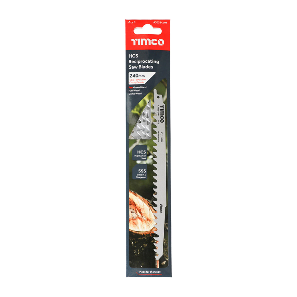 This is an image showing TIMCO Reciprocating Saw Blades - Wood Cutting - High Carbon Steel - S1542K - 5 Pieces Pack available from T.H Wiggans Ironmongery in Kendal, quick delivery at discounted prices.