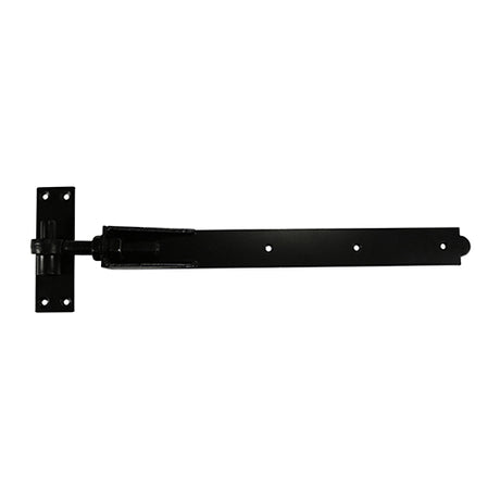 This is an image showing TIMCO Pair of Adjustable Band & Hook on Plates - Black - 600mm - 2 Pieces Plain Bag available from T.H Wiggans Ironmongery in Kendal, quick delivery at discounted prices.
