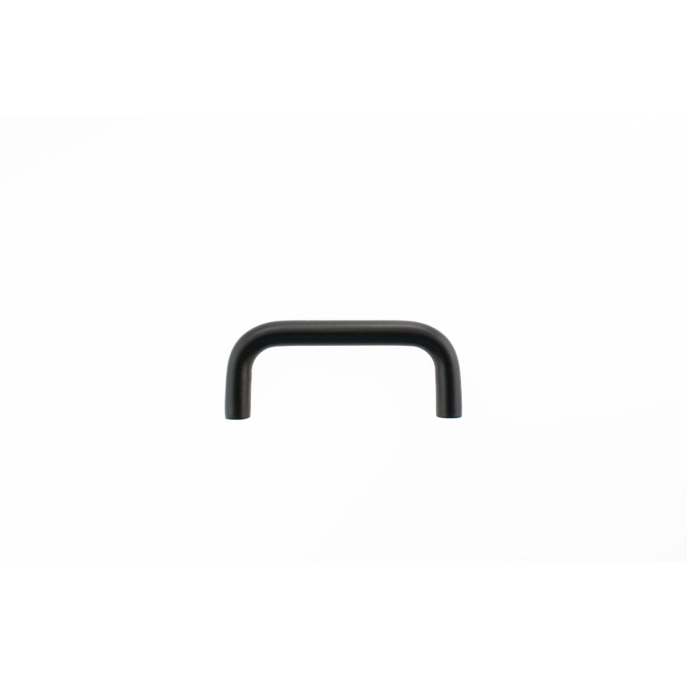 This is an image of Atlantic D Cabinet Pull Handle 65mm x 8mm - Matt Black available to order from T.H Wiggans Architectural Ironmongery in Kendal.