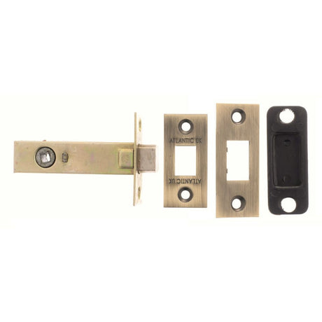 This is an image of Atlantic Tubular Deadbolt 2.5" - Matt Antique Brass available to order from T.H Wiggans Architectural Ironmongery in Kendal.