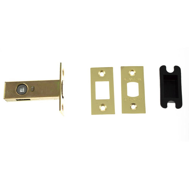 This is an image of Atlantic Tubular Deadbolt 2.5" - Polished Brass available to order from T.H Wiggans Architectural Ironmongery in Kendal.
