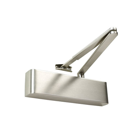 This is an image of Atlantic Premium Grade Door Closer -max 110kg,DDA,Adj,Slimline - Satin Nickel available to order from T.H Wiggans Architectural Ironmongery in Kendal, quick delivery and discounted prices.