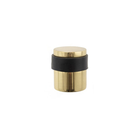 This is an image of Atlantic Cylinder Premium Floor Mounted Door Stop - Satin Chrome/Polished Brass available to order from T.H Wiggans Architectural Ironmongery in Kendal, quick delivery and discounted prices.