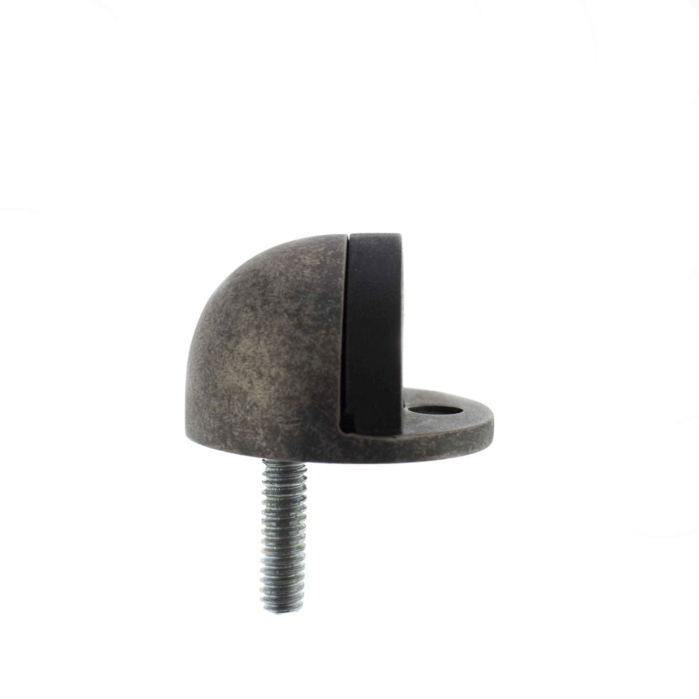 This is an image of Atlantic Half-Moon Premium Floor Mounted Door Stop - Distressed Silver available to order from T.H Wiggans Architectural Ironmongery in Kendal, quick delivery and discounted prices.
