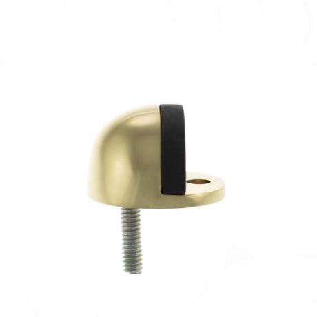 This is an image of Atlantic Half-Moon Premium Floor Mounted Door Stop - Polished Brass available to order from T.H Wiggans Architectural Ironmongery in Kendal, quick delivery and discounted prices.