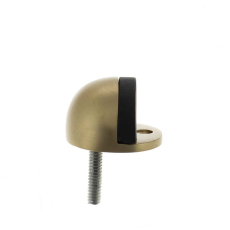 This is an image of Atlantic Half-Moon Premium Floor Mounted Door Stop - Satin Brass available to order from T.H Wiggans Architectural Ironmongery in Kendal, quick delivery and discounted prices.