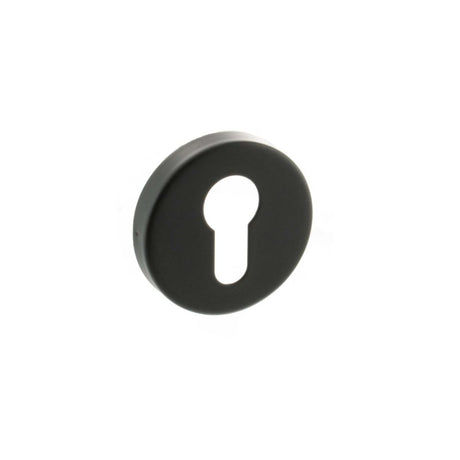 This is an image of Atlantic Euro Escutcheon - Matt Black available to order from Trade Door Handles.