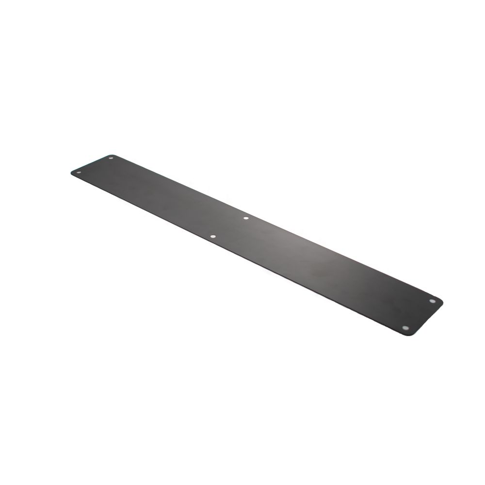 This is an image of Atlantic Finger Plate Pre drilled with screws 650mm x 75mm - Matt Black available to order from T.H Wiggans Architectural Ironmongery in Kendal, quick delivery and discounted prices.