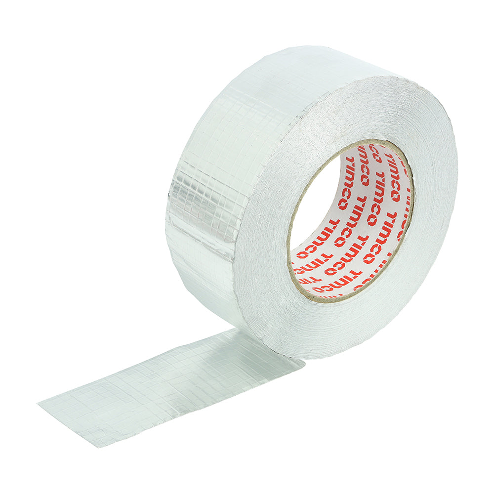 This is an image showing TIMCO Reinforced Aluminium Foil Tape - 45m x 50mm - 1 Each Roll available from T.H Wiggans Ironmongery in Kendal, quick delivery at discounted prices.