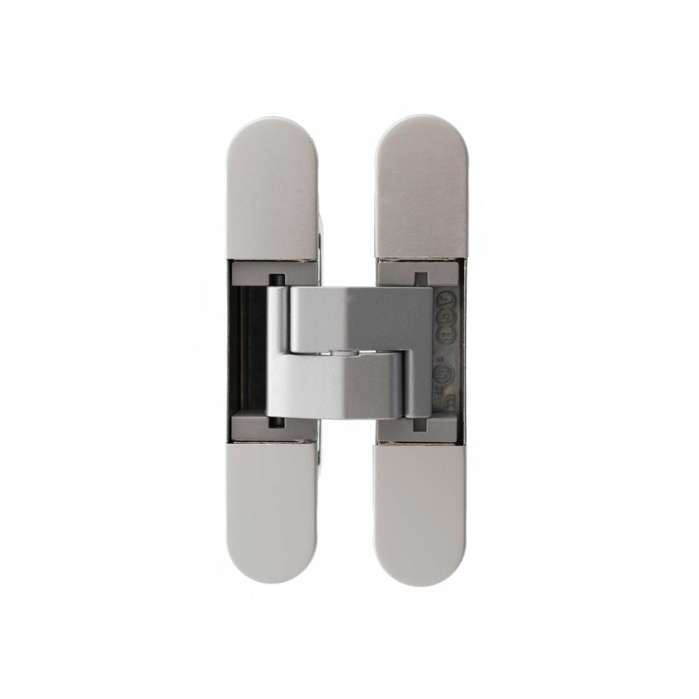This is an image of AGB Eclipse Fire Rated Adjustable Concealed Hinge - Satin Chrome available to order from T.H Wiggans Architectural Ironmongery.