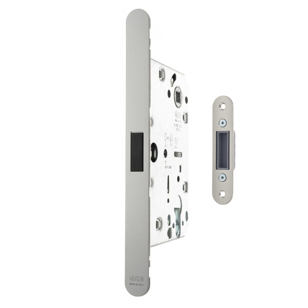 This is an image of AGB Revolution XT Magnetic Euro Profile Sashlock 60mm backset - Satin Chrome available to order from T.H Wiggans Architectural Ironmongery in Kendal.