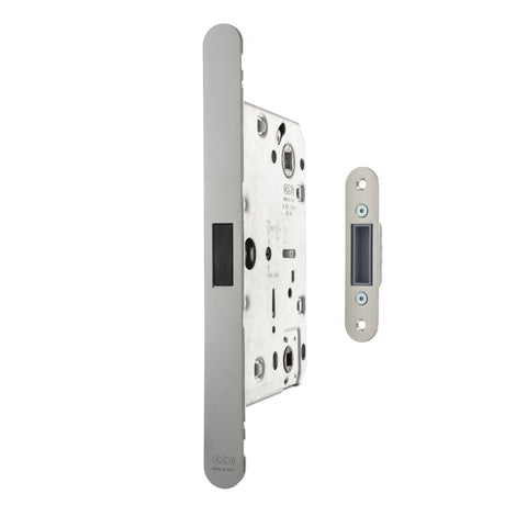 This is an image of AGB Revolution XT Magnetic Bathroom Lock 60mm backset - Satin Chrome available to order from T.H Wiggans Architectural Ironmongery in Kendal.