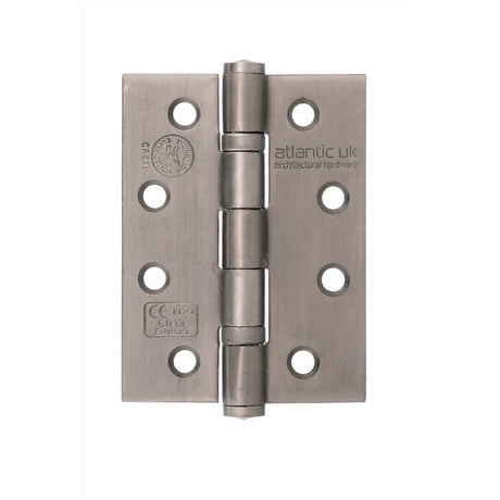 This is an image of Atlantic Ball Bearing Hinges Grade 13 Fire Rated 4" x 3" x 3mm - Matt Gun Metal available to order from T.H Wiggans Architectural Ironmongery in Kendal