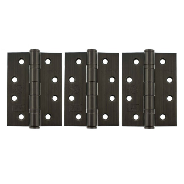 This is an image of Atlantic Ball Bearing Hinges Grade 13 Fire Rated 4" x 3" x 3mm set of 3 - Urban available to order from T.H Wiggans Architectural Ironmongery in Kendal