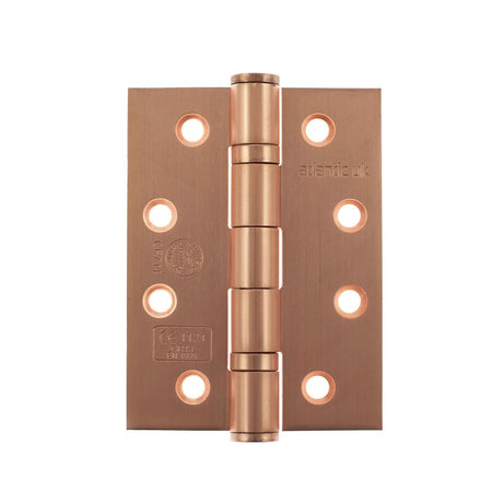 This is an image of Atlantic Ball Bearing Hinges Grade 13 Fire Rated 4" x 3" x 3mm - Urban Satin Cop available to order from T.H Wiggans Architectural Ironmongery in Kendal