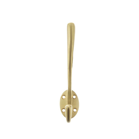 This is an image of Atlantic Traditional Hat & Coat Hook - Satin Brass available to order from T.H Wiggans Architectural Ironmongery in Kendal.