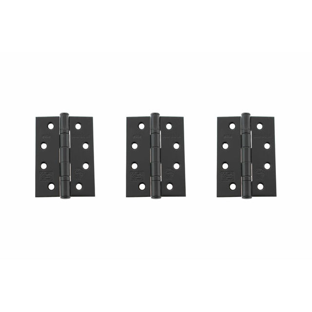 This is an image of Atlantic Ball Bearing Hinges Grade 11 Fire Rated 4" x 3" x 2.5mm set of 3 - Matt available to order from T.H Wiggans Architectural Ironmongery in Kendal