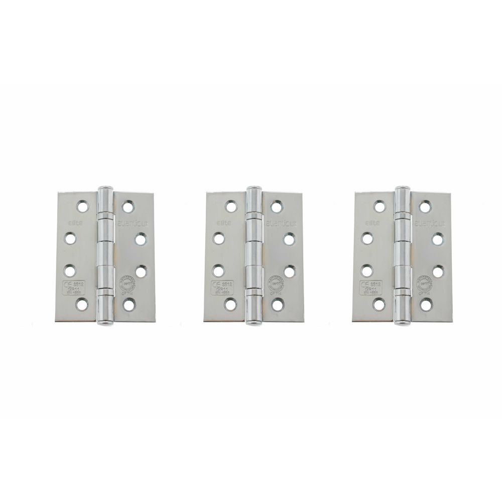 This is an image of Atlantic Ball Bearing Hinges Grade 11 Fire Rated 4" x 3" x 2.5mm set of 3 - Poli available to order from T.H Wiggans Architectural Ironmongery in Kendal