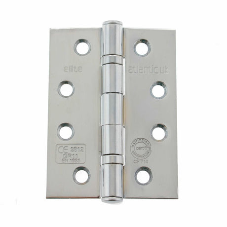 This is an image of Atlantic Ball Bearing Hinges Grade 11 Fire Rated 4" x 3" x 2.5mm - Polished Chro available to order from T.H Wiggans Architectural Ironmongery in Kendal.