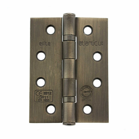 This is an image of Atlantic Ball Bearing Hinges Grade 11 Fire Rated 4" x 3" x 2.5mm - Urban Bronze available to order from T.H Wiggans Architectural Ironmongery in Kendal.