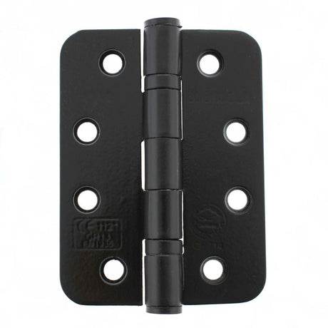 This is an image of Atlantic Radius Corner Ball Bearing Hinges 4" X 3" X 3mm - Matt Black available to order from T.H Wiggans Architectural Ironmongery in Kendal.