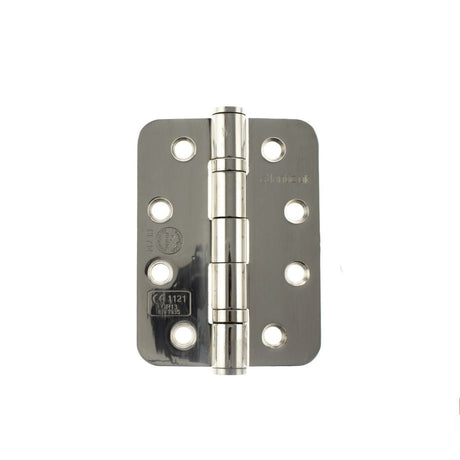 This is an image of Atlantic Radius Corner Ball Bearing Hinges 4" X 3" X 3mm - Polished Stainless St available to order from T.H Wiggans Architectural Ironmongery.