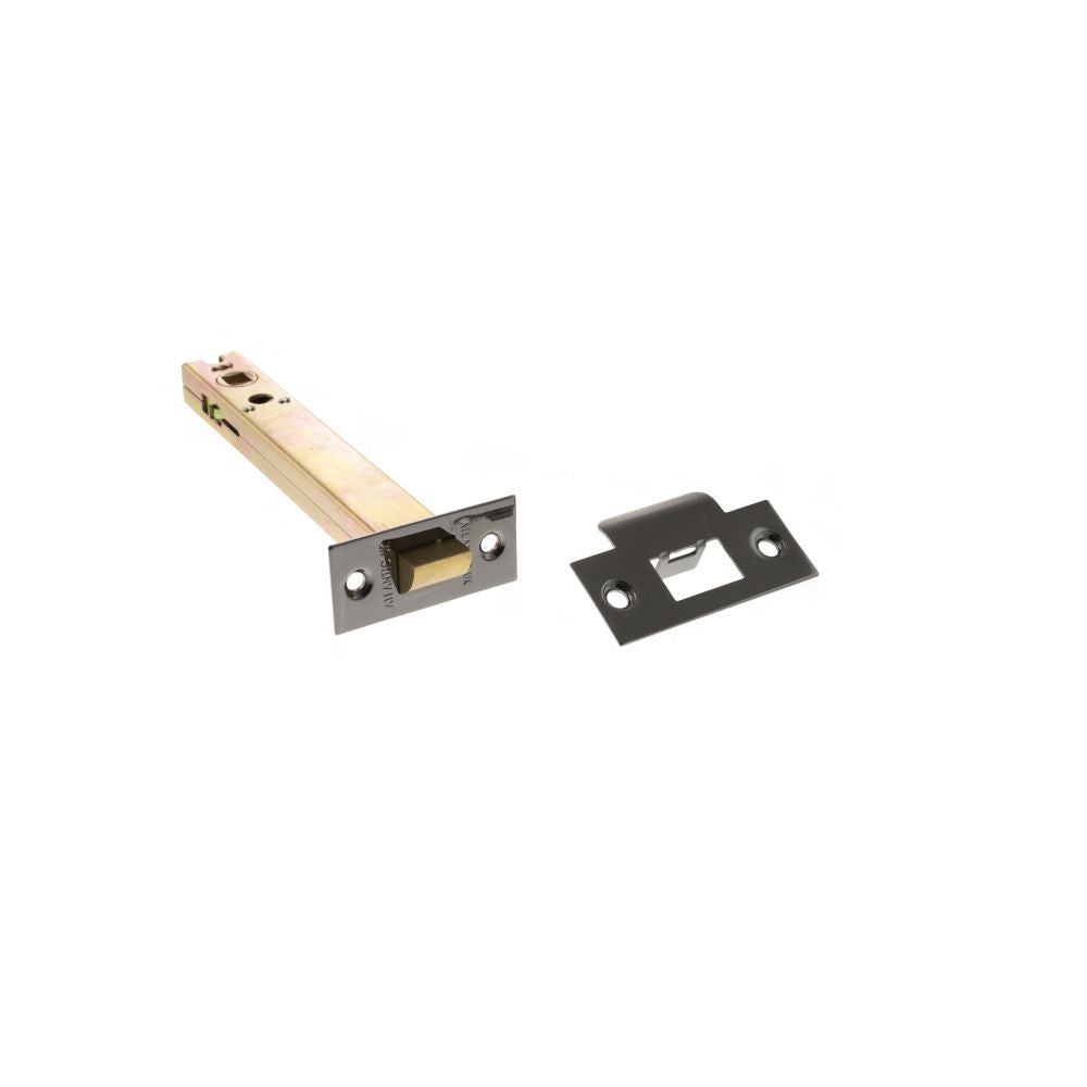 This is an image of Atlantic Heavy Duty Bolt Through Tubular Latch 6" - Black Nickel available to order from T.H Wiggans Architectural Ironmongery in Kendal.