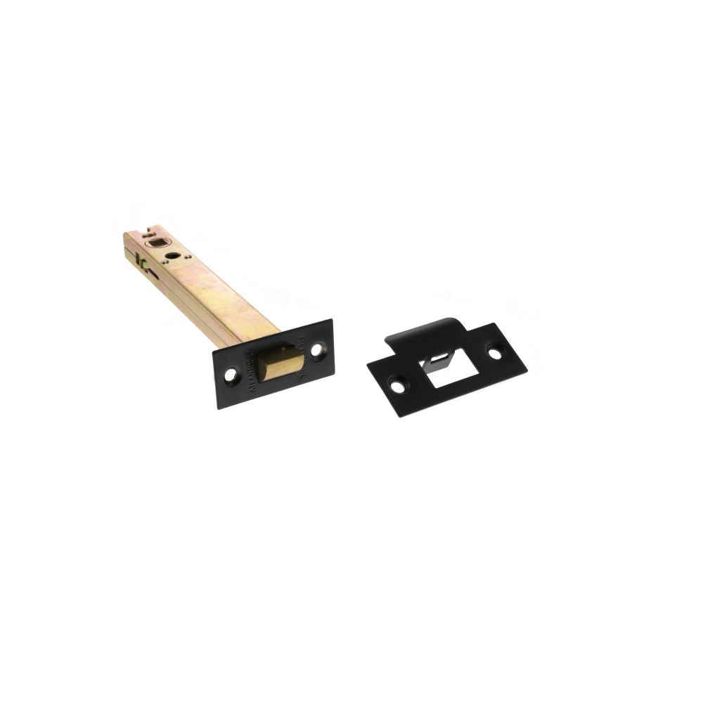 This is an image of Atlantic Heavy Duty Bolt Through Tubular Latch 6" - Matt Black available to order from T.H Wiggans Architectural Ironmongery in Kendal.
