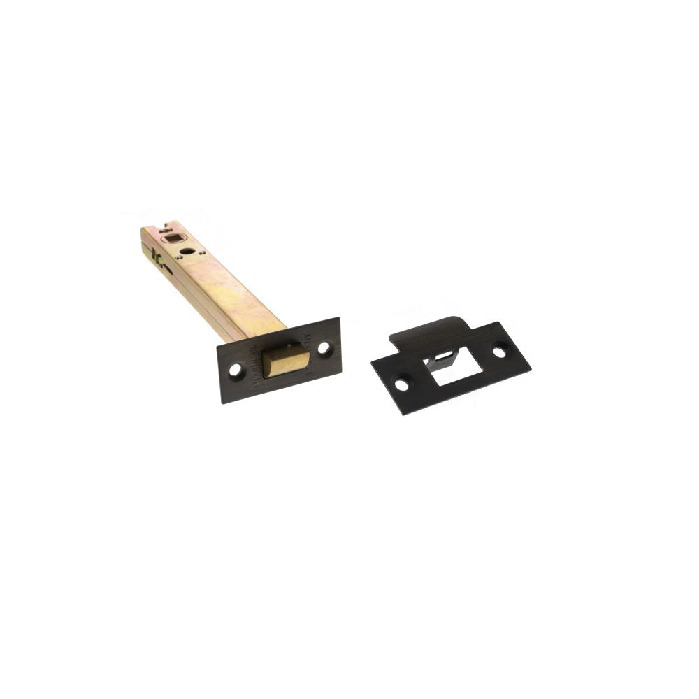 This is an image of Atlantic Heavy Duty Bolt Through Tubular Latch 6" - Urban Bronze available to order from T.H Wiggans Architectural Ironmongery in Kendal.