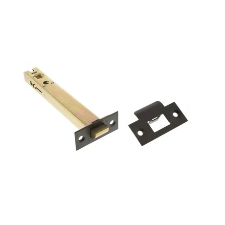 This is an image of Atlantic Heavy Duty Bolt Through Tubular Latch 6" - Urban Dark Bronze available to order from T.H Wiggans Architectural Ironmongery in Kendal.