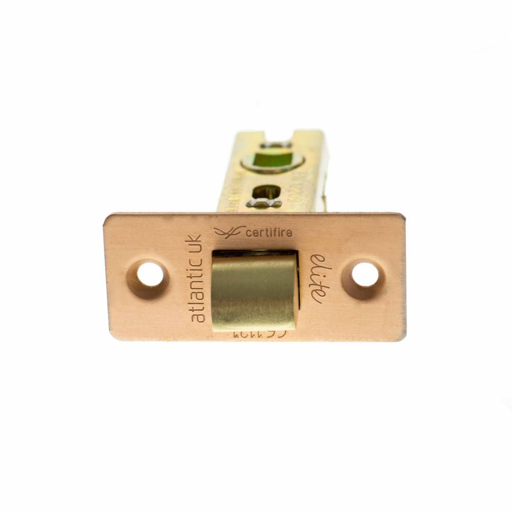 This is an image of Atlantic Fire-Rated CE Marked Bolt Through Tubular Latch 2.5" - Urban Satin Copp available to order from T.H Wiggans Architectural Ironmongery in Kendal.