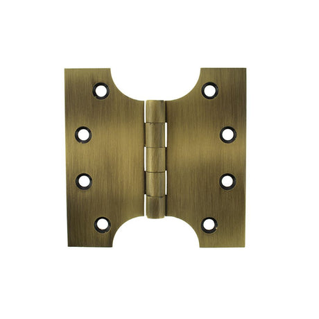 This is an image of Atlantic (Solid Brass) Parliament Hinges 4" x 2" x 4mm - Antique Brass available to order from T.H Wiggans Architectural Ironmongery in Kendal.