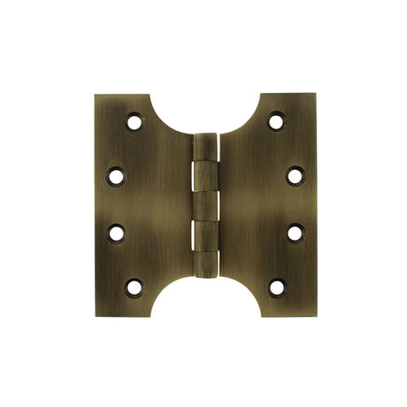 This is an image of Atlantic (Solid Brass) Parliament Hinges 4" x 2" x 4mm - Matt Antique Brass available to order from T.H Wiggans Architectural Ironmongery in Kendal.