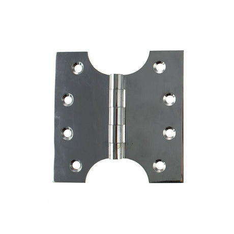 This is an image of Atlantic (Solid Brass) Parliament Hinges 4" x 2" x 4mm - Polished Chrome available to order from T.H Wiggans Architectural Ironmongery in Kendal.