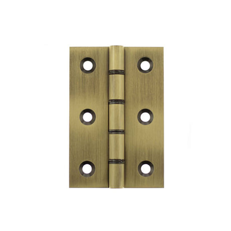 This is an image of Atlantic Washered Hinges 3" x 2" x 2.2mm - Antique Brass available to order from T.H Wiggans Architectural Ironmongery in Kendal.
