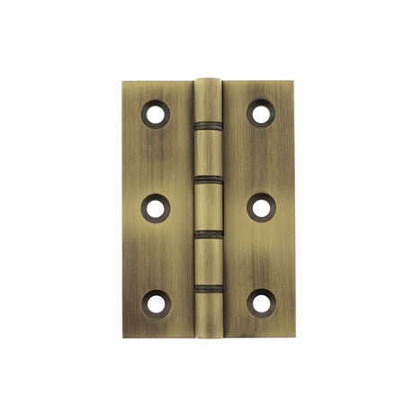 This is an image of Atlantic Washered Hinges 3" x 2" x 2.2mm - Matt Antique Brass available to order from T.H Wiggans Architectural Ironmongery in Kendal.
