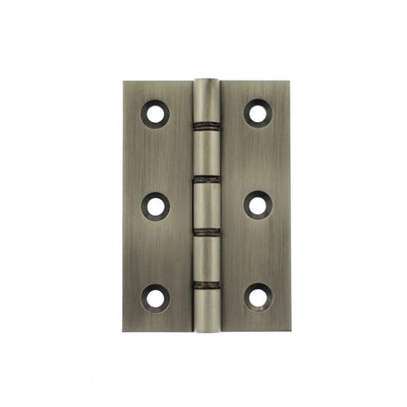 This is an image of Atlantic Washered Hinges 3" x 2" x 2.2mm - Matt Gun Metal available to order from T.H Wiggans Architectural Ironmongery in Kendal.