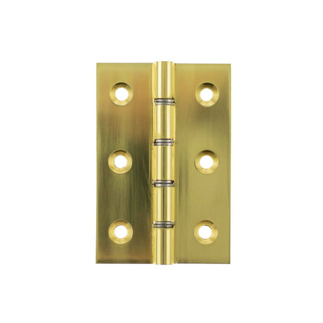 This is an image of Atlantic Washered Hinges 3" x 2" x 2.2mm without Screws - Polished Brass available to order from T.H Wiggans Architectural Ironmongery in Kendal.